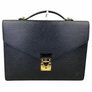 Authentic Louis Vuitton Business bag Porte Document Black Used LV Vintage Handba